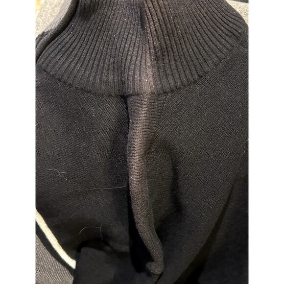 NWT Men's size XL U.S. Polo Assn. Black Striped Quarter Zip Pullover - Picture 9 of 11